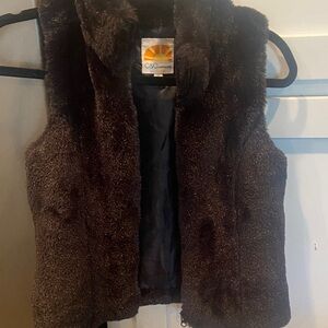 C&C California kids Dark Brown/black  Faux Fur Vest